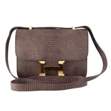 Hermes Constance 23 Taška přes rameno Lizard Leather Chocolate