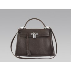 Hermes Kelly 32cm Togo kožená taška čokoládová