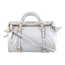 Miu Miu Nappa Leather Velká Bostonská Kabelka Bílá