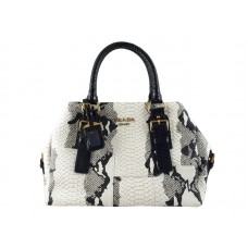Prada Python kožená taška bílá a černá