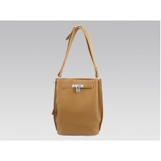 Hermes So Kelly 22cm Clemence Hnědo-zlaté