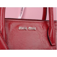 Kožená kabelka Miu Miu Glazed, červená