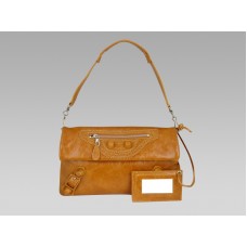 Kožená peněženka Balenciaga Giant Envelope v velbloudí barvě