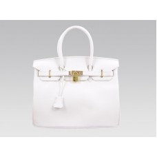 Hermes Birkin 35cm Togo Clemence bílá se zlatým kováním