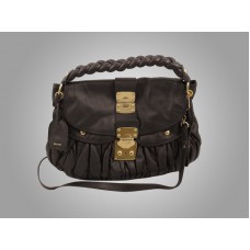 Kabelka Miu Miu Coffer Bag tmavá čokoláda