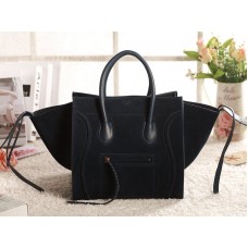 Celine Luggage Phantom Square Tote Bag Semišová Kožená Tmavě Modrá