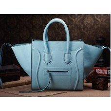 Celine Luggage Phantom Square Tote Bag z kůže světle modrá