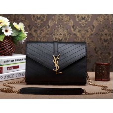 Ysl Small Monogramme Satchel Black Matelasse Starožitný zlatý hardware