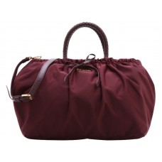 Prada Tessuto Nylonová Bauletto Taška Burgundy