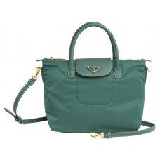 Prada Tessuto Nylon S Koženým Obložením Zelená Taška