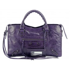 Balenciaga střední klasická městská taška tmavě fialová