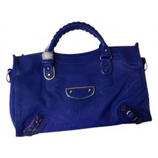 Balenciaga Klasická Městská Kabelka s Metalickým Okrajem, Duhová, Modrá