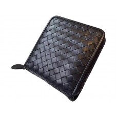 Bottega Veneta Bi-Fold Peněženka na Zip V černé Intrecciato