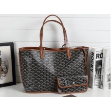 Oboustranná taška Goyard Anjou Mm Černá Hnědá