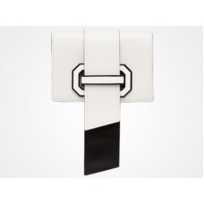 Prada Plex Ribbon Crossbody kabelka bílá černá