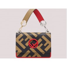 Kožená taška Fendi Kan I Logo Multicolor 8bt28401