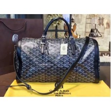 Goyard Goyardine Croisiere 35 tmavě modrá s tmavě modrým koženým lemem 2308-2