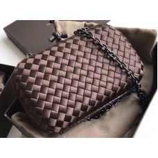 Bottega Veneta Uzel Spojka V Boucher Intreccio Čokoláda