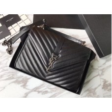 Saint Lauren Coll?Ge Medium v barvě Matelass? Leather Black