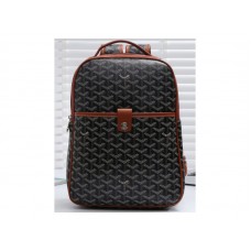 Batoh Goyard Saint Sulpice černý s hnědým koženým lemováním