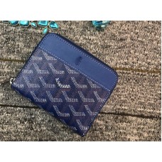 Malá peněženka Goyard Chevron se zipem, modrá