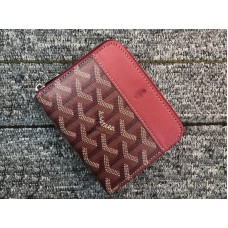Malá peněženka Goyard Chevron s napínacím zipem, vínová