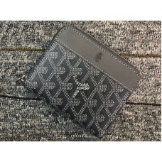 Malá peněženka Goyard Chevron se zipem, šedá