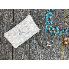 Klíčenka s peněženkou na mince Goyard bílá