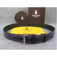 Kožený pásek Goyard Chevron Goyardine Šedý