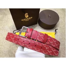 Kožený pásek Goyard Chevron Goyardine červený