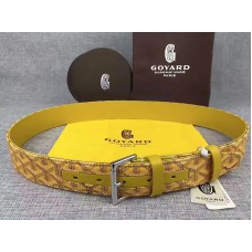 Kožený pásek Goyard Chevron Goyardine žlutý