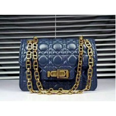 Kabelka Dior Miss Dior v černé jehněčí modré barvě