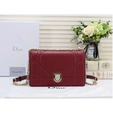Kabelka Dior Diorama z jehněčí kůže vínová d05281