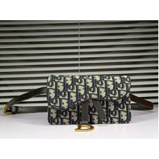 Dior Oblique Saddle Clutch Černá d5616