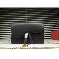 Kožená psaníčka Dior Saddle Calfskin Black d6620