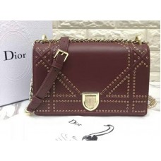 Kabelka Dior Diorama z telecí kůže vínová d0422-12