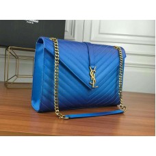 Kožená taška Saint Laurent Ysl Monogram z modré kůže Matelasse