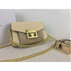 Givenchy Malá kabelka gv3 z kůže a semiše béžové barvy