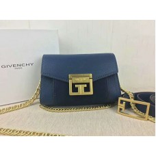 Malá kabelka Givenchy gv3 z kůže a semiše v modré barvě