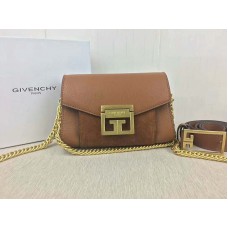 Malá kabelka Givenchy gv3 z hnědé kůže a semiše