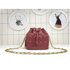 Kabelka Dior Mini Miss Dior z jehněčí kůže, vínová