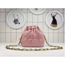 Kabelka Dior Mini Miss Dior z jehněčí kůže růžová