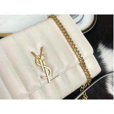 Saint Laurent Vicky Medium v barvě Matelass? Lambskin White