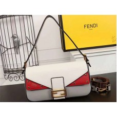 Kabelka Fendi Baguette Ff Crossbody červená a bílá