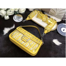Kabelka Fendi Baguette v PU žluté barvě