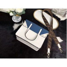 Kožená taška Fendi Medium Flip Regular, modrá