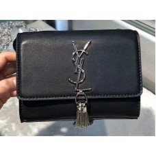 Peněženka Saint Laurent Kate Chain z telecí kůže, černá