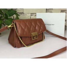 Givenchy gv3 telecí kůže prošívaná kožená klopová taška velbloudí barvy