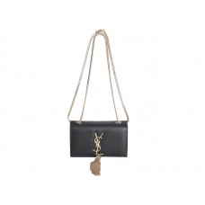 Mini kabelka s monogramem Yves Saint Lauren z originální černé kůže