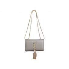 Mini kabelka s monogramem Yves Saint Lauren z originální khaki kůže